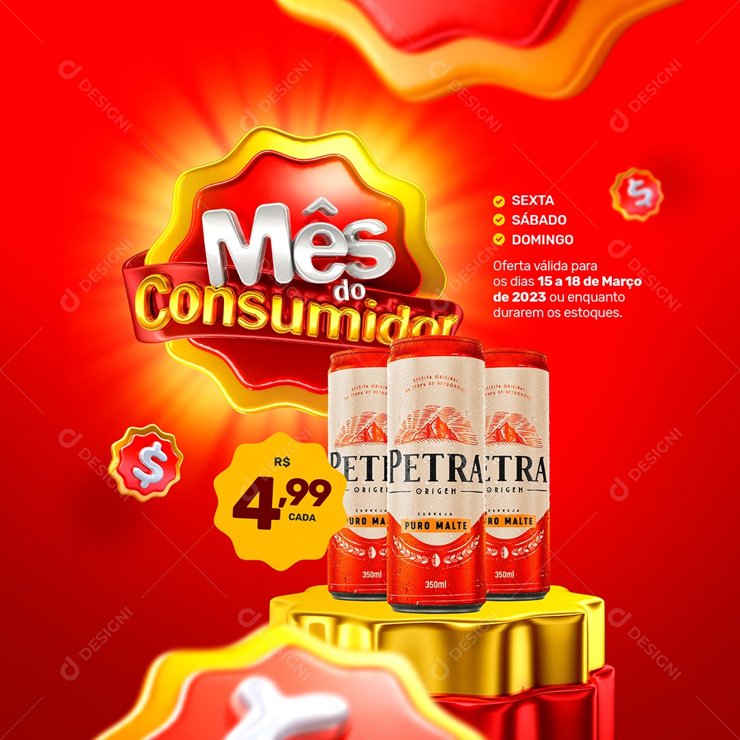 Mês do Consumidor Venha Conferir Social Media PSD Editável