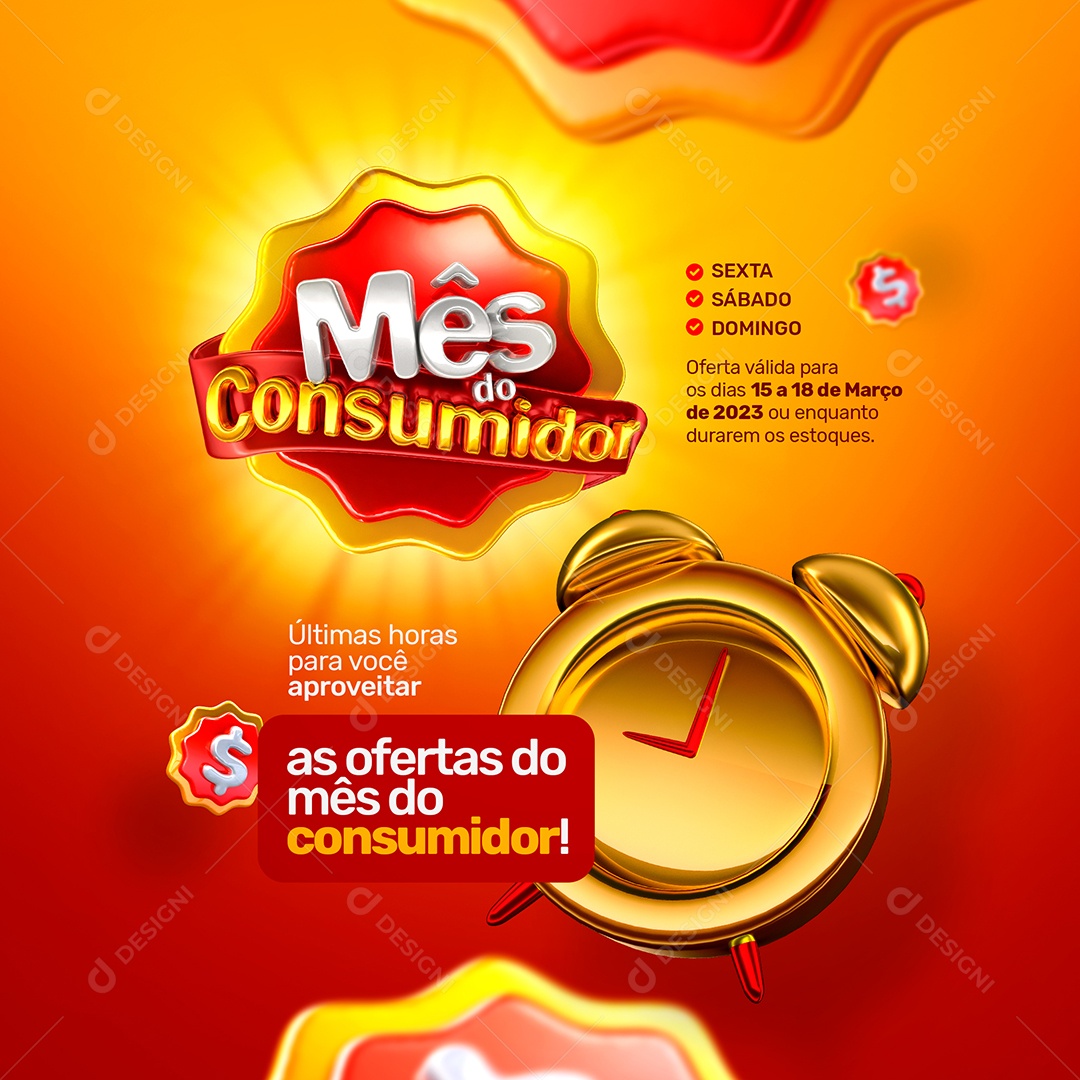 Mês do Consumidor Venha Conferir Social Media PSD Editável