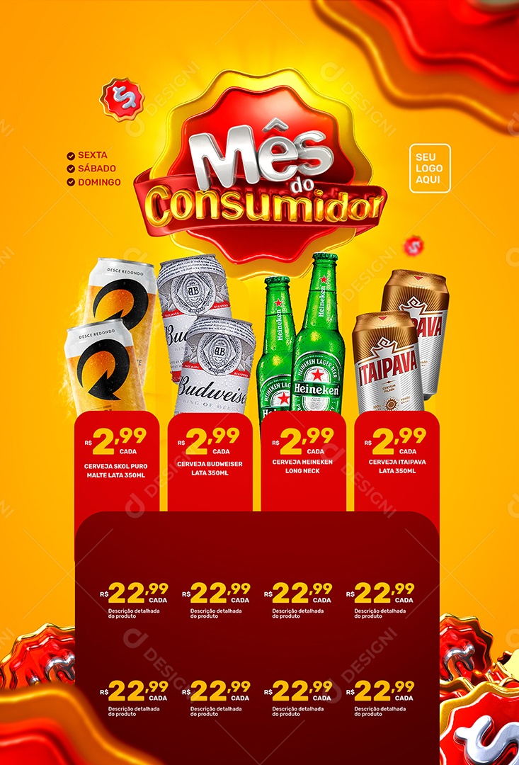 Encarte Mês do Consumidor Venha Conferir Social Media PSD Editável