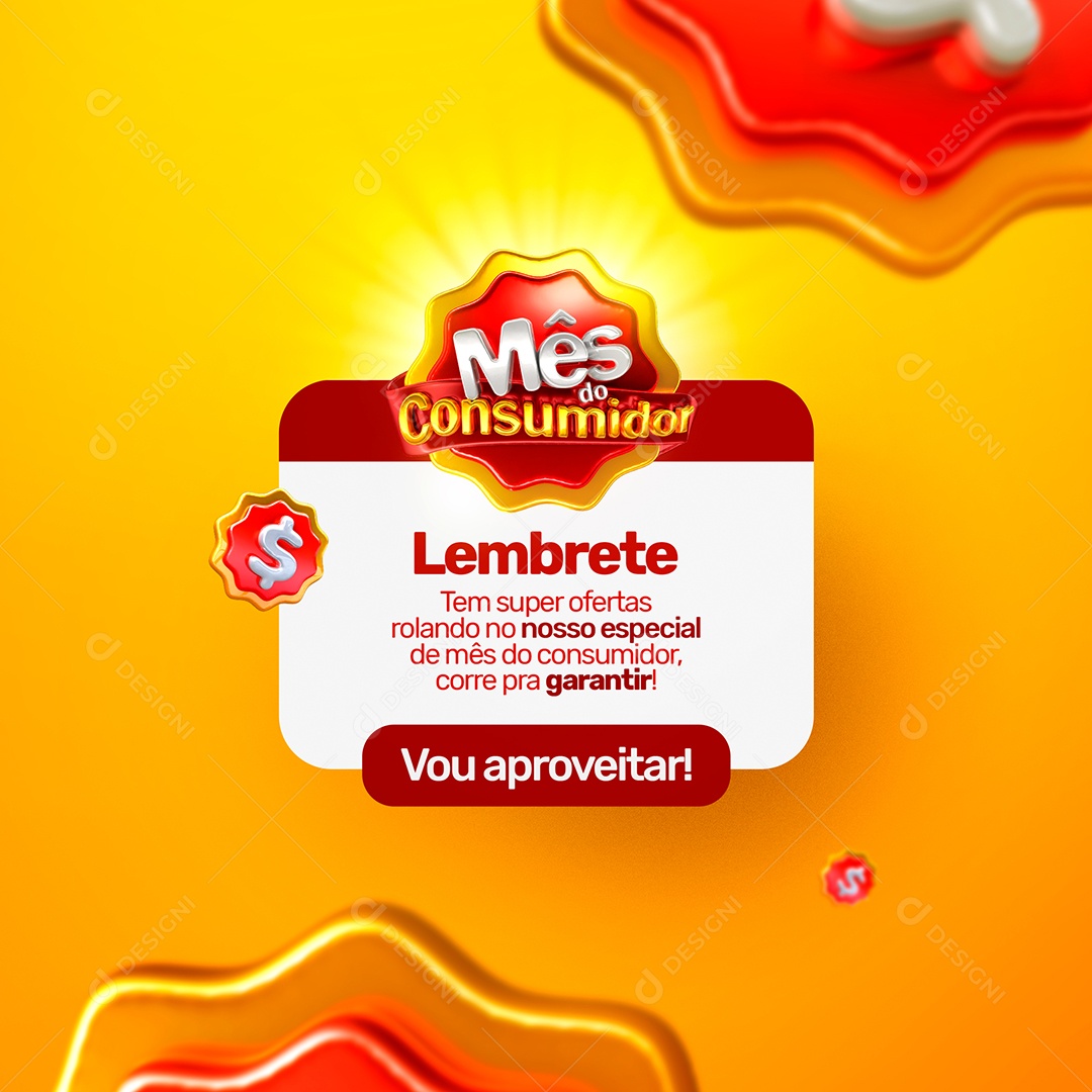 Mês do Consumidor Lembrete Social Media PSD Editável