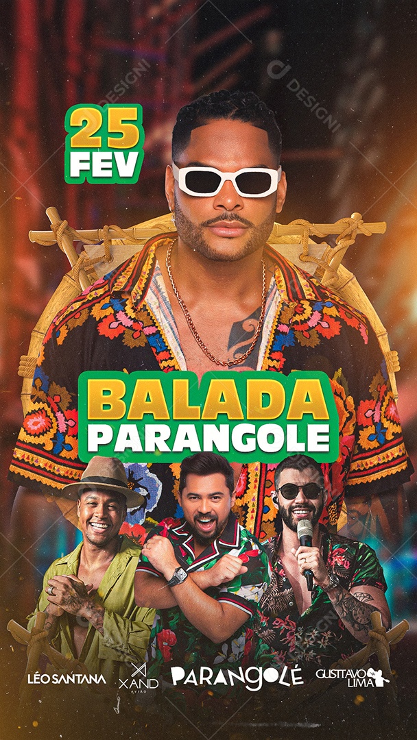 Flyer Balada Parangolé Story Social Media PSD Editável