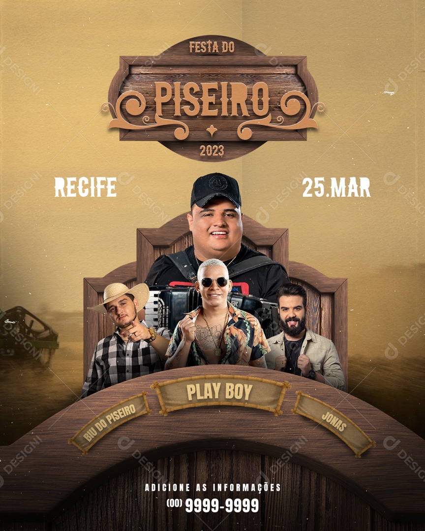 Flyer Festa do Piseiro Social Media PSD Editável