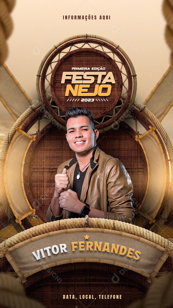 Story Festanejo Vitor Fernandes Flyer Social Media PSD Editável