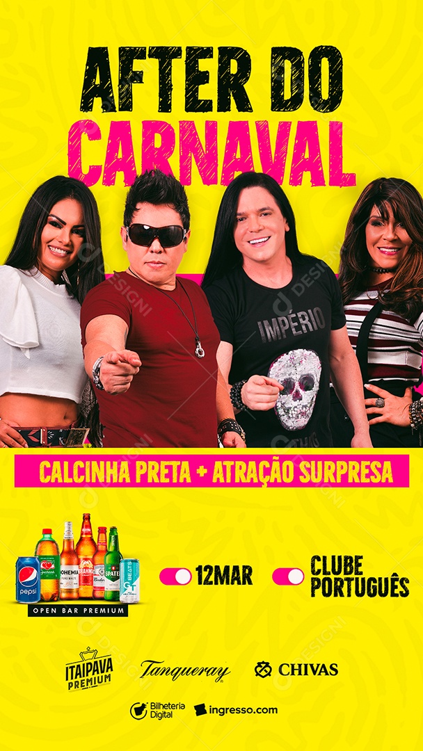 Story After Do Carnaval Calcinha Preta + Atração Surpresa Flyer Social Media PSD Editável