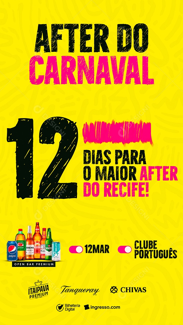 Story After Do Carnaval 12 Dias Para O Maior After Do Recife Flyer Social Media PSD Editável