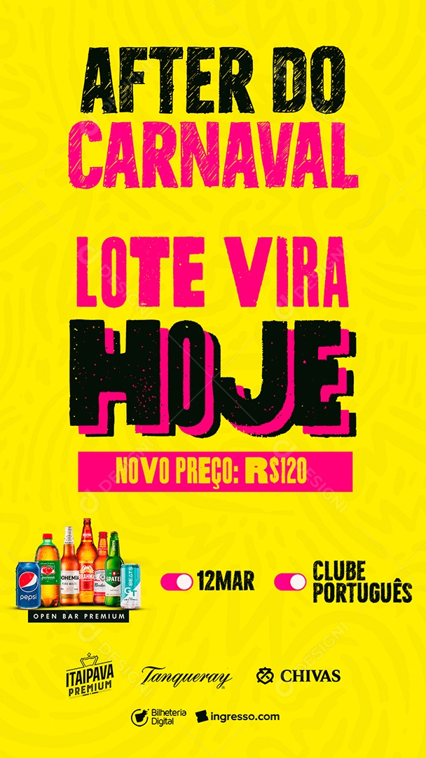 Story After Do Carnaval Lote Vira Hoje Flyer Social Media PSD Editável