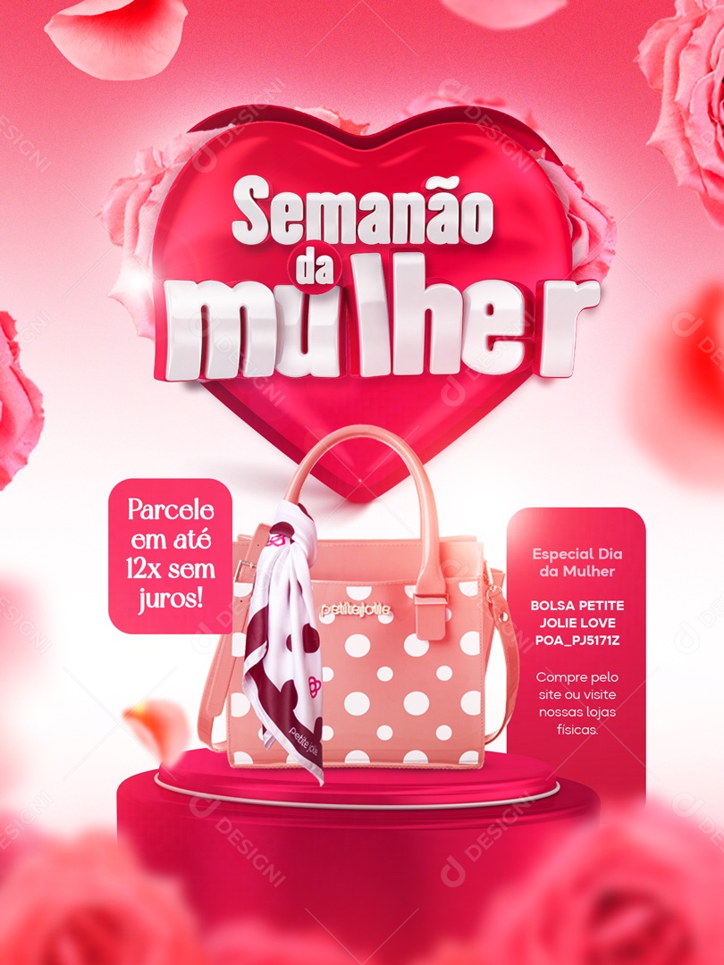 Semanão da Mulher Venha Conferir Social Media PSD Editável