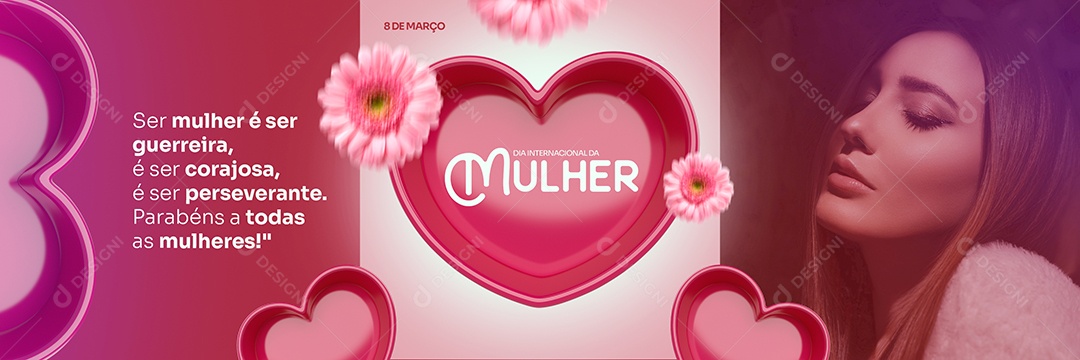 Carrossel Dia Internacional da Mulher 8 de Março Social Media PSD Editável