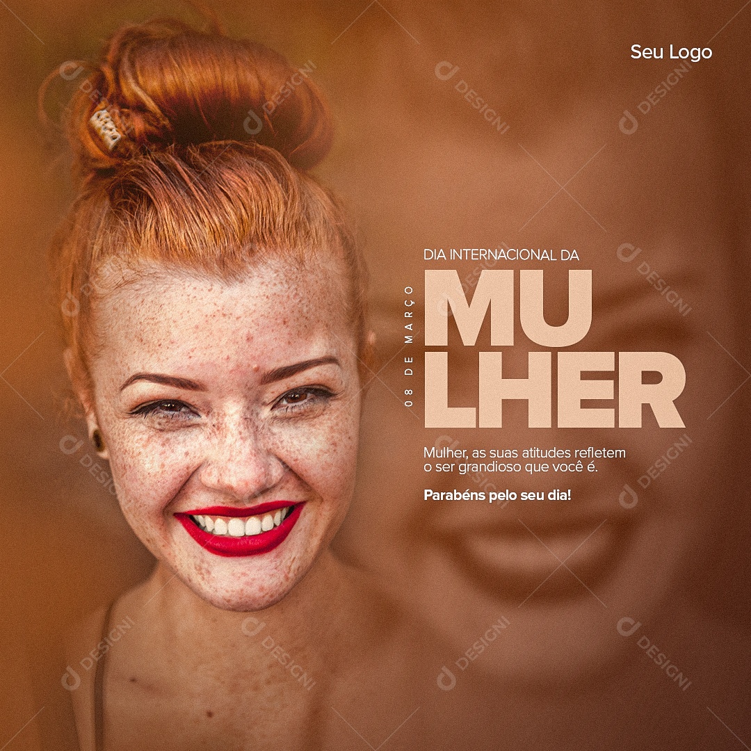 Dia Internacional da Mulher 8 de Março Social Media PSD Editável