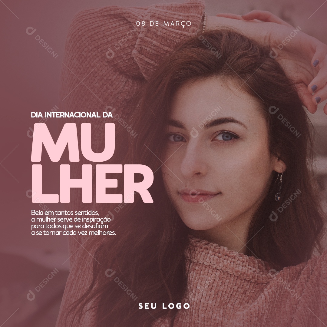Dia Internacional da Mulher 8 de Março Social Media PSD Editável
