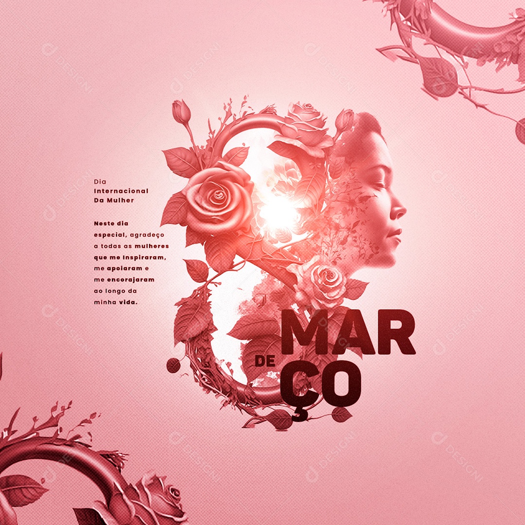 Neste Dia Especial Agradeço a Todas Feliz Dia Internacional Da Mulher Social Media PSD Editável