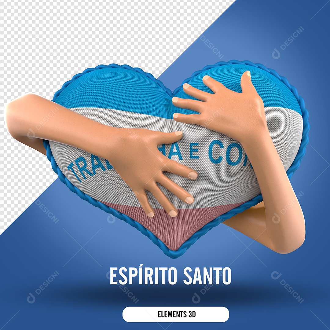Elemento 3D Para Composição Mão Segurando Coração do Espírito Santo PSD