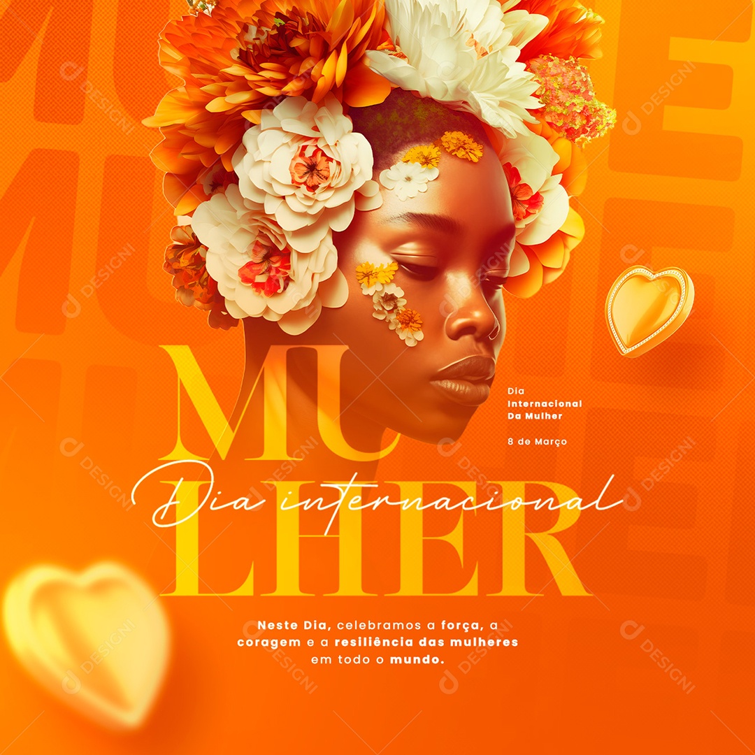 Neste Dia Celebramos a Força Dia Internacional Da Mulher Social Media PSD Editável