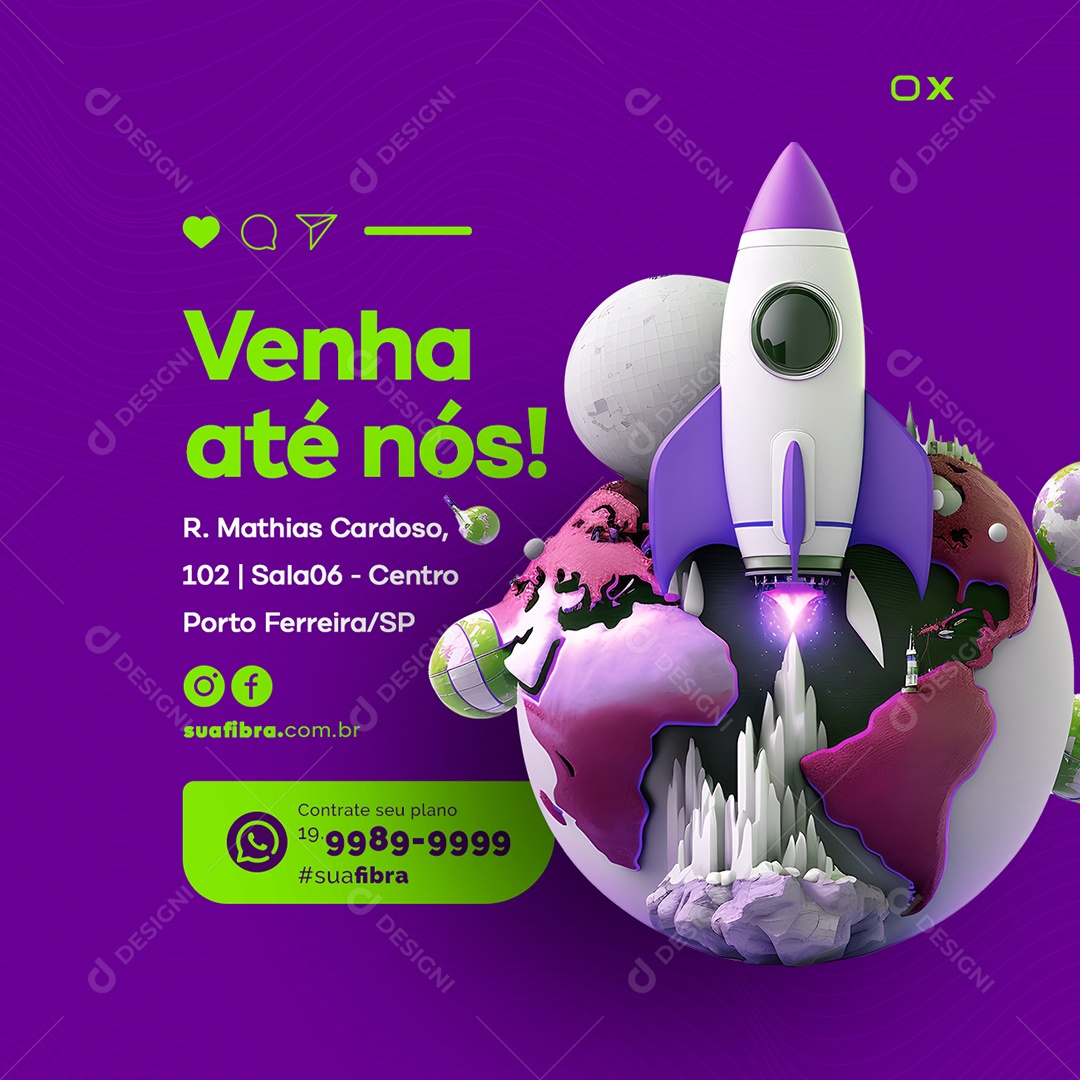 Venha Até Nós Provedor de Internet Social Media PSD Editável