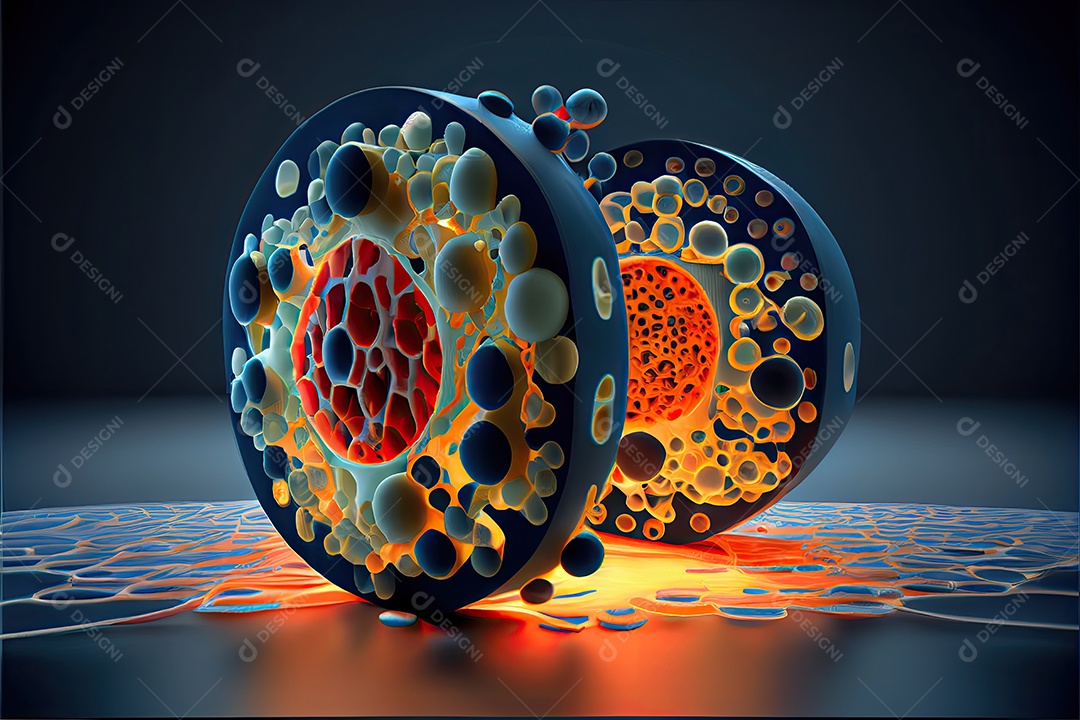 Células sanguíneas, renderização 3D realista dia mundial da malária 25 de abril