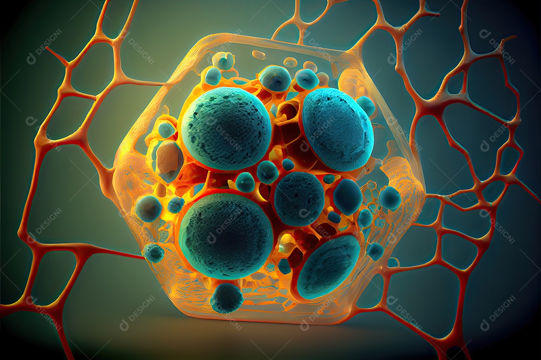 Células sanguíneas, renderização 3D realista dia mundial da malária 25 de abril