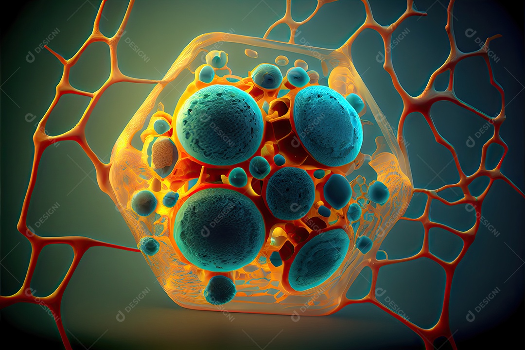 Células sanguíneas, renderização 3D realista dia mundial da malária 25 de abril