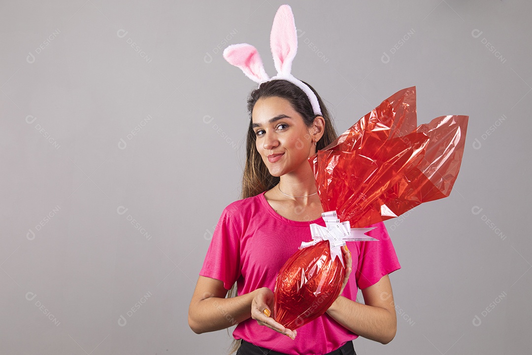 Linda menina garota usando fantasia de coelho Conceito Feliz Páscoa