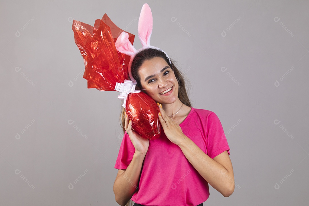 Linda menina garota usando fantasia de coelho Conceito Feliz Páscoa