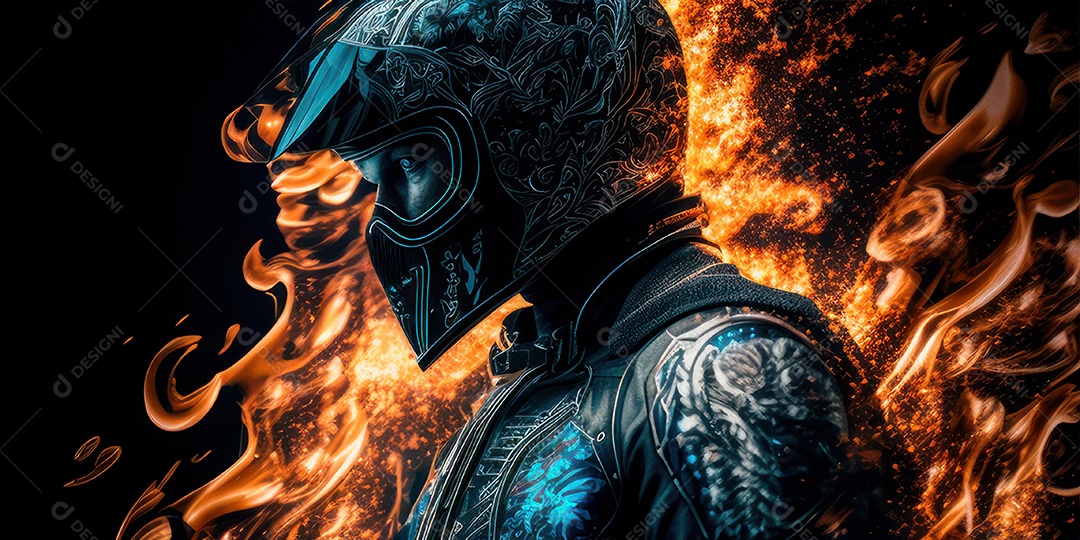 ilustração 3D de pessoa pilotando motocicleta.