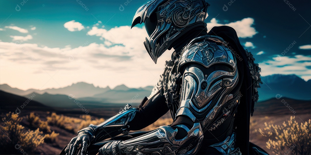 ilustração 3D de pessoa pilotando motocicleta.