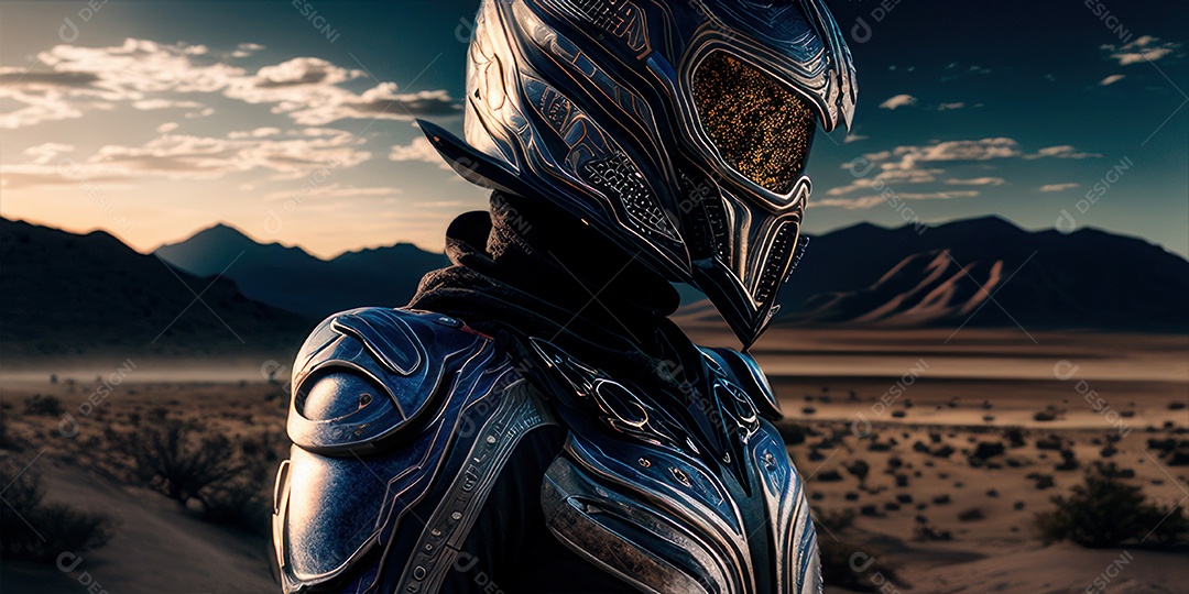 ilustração 3D de pessoa pilotando motocicleta.