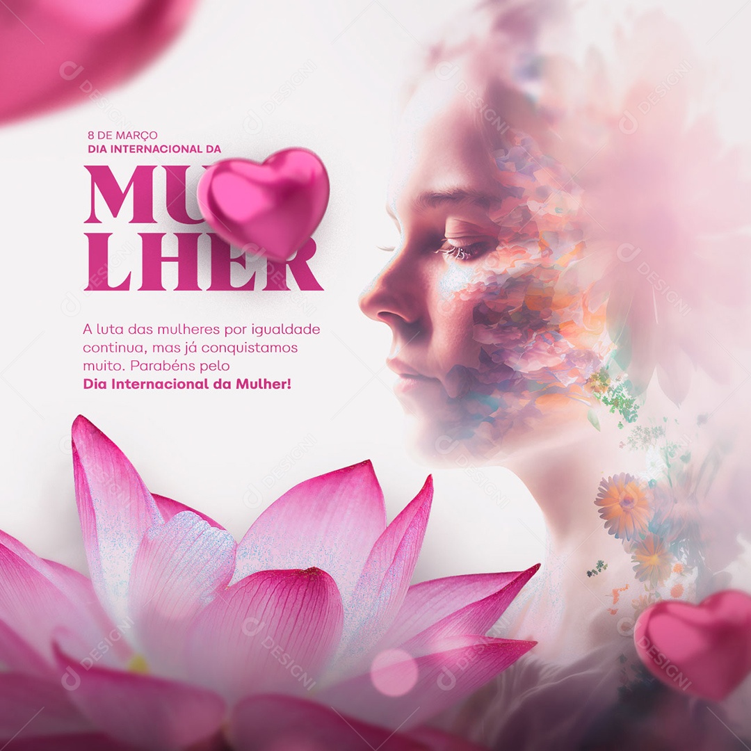 A Luta Das Mulheres Por Igualdade Não Pode Parar Dia Internacional Da Mulher Social Media PSD Editável