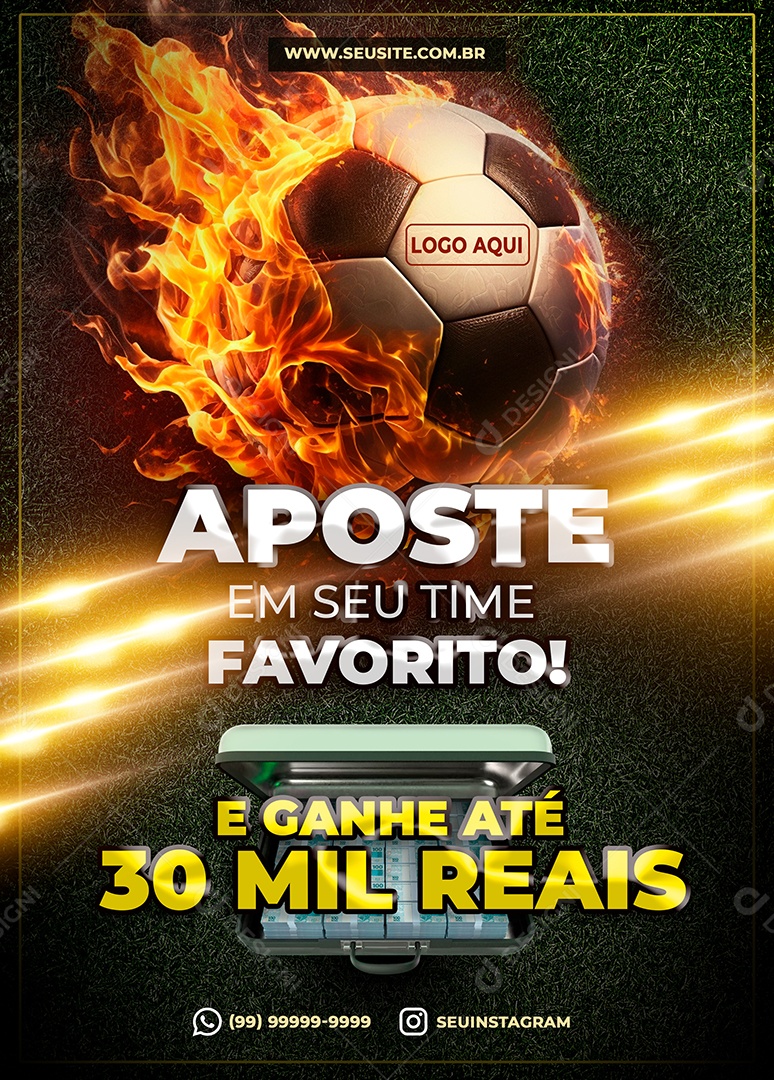 Social Media Casa De Apostas Aposte Em Seu Time PSD Editável