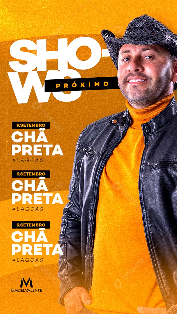 Story Próximo Show Maciel Valente Flyer Social Media PSD Editável