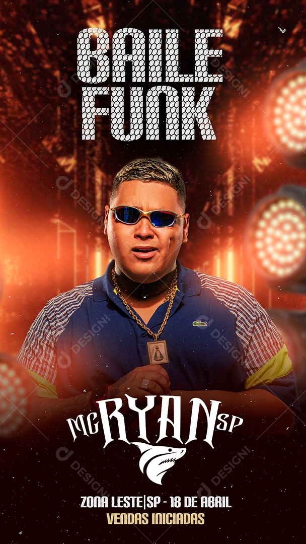 Story Baile Funk Mc Ryan SP Flyer Social Media PSD Editável