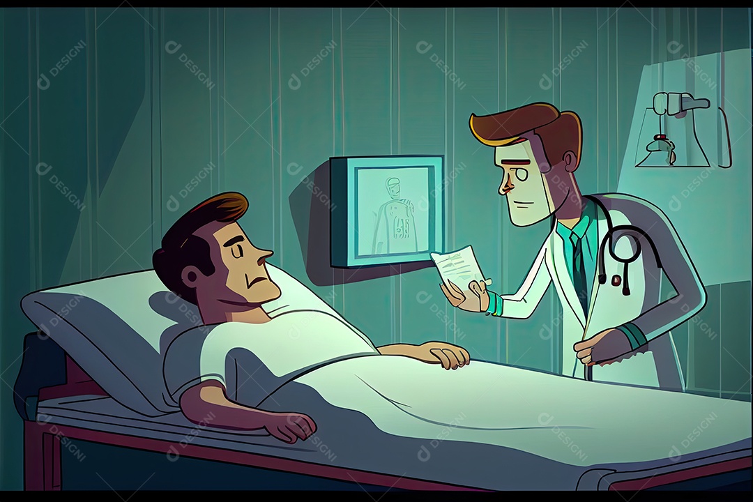 Dia Mundial da Saúde, a chave para o médico de desenho animado global de bem-estar tratando o paciente