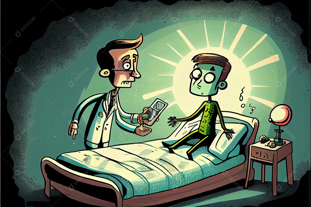 Dia Mundial da Saúde, a chave para o médico de desenho animado global de bem-estar tratando o paciente