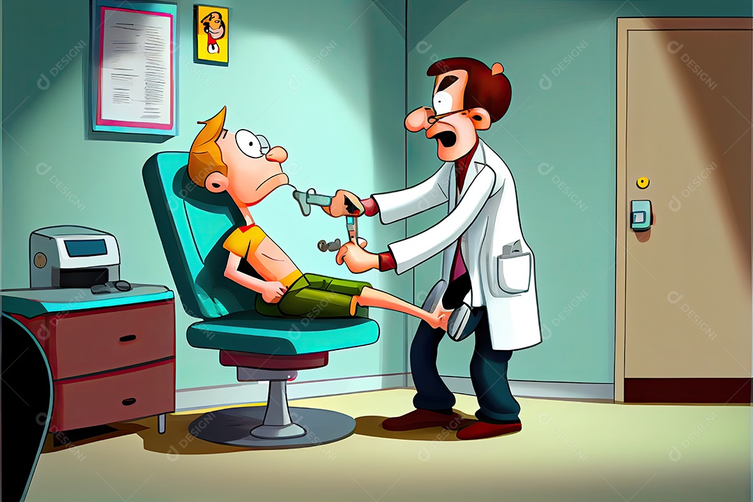 Dia Mundial da Saúde, a chave para o médico de desenho animado global de bem-estar tratando o paciente