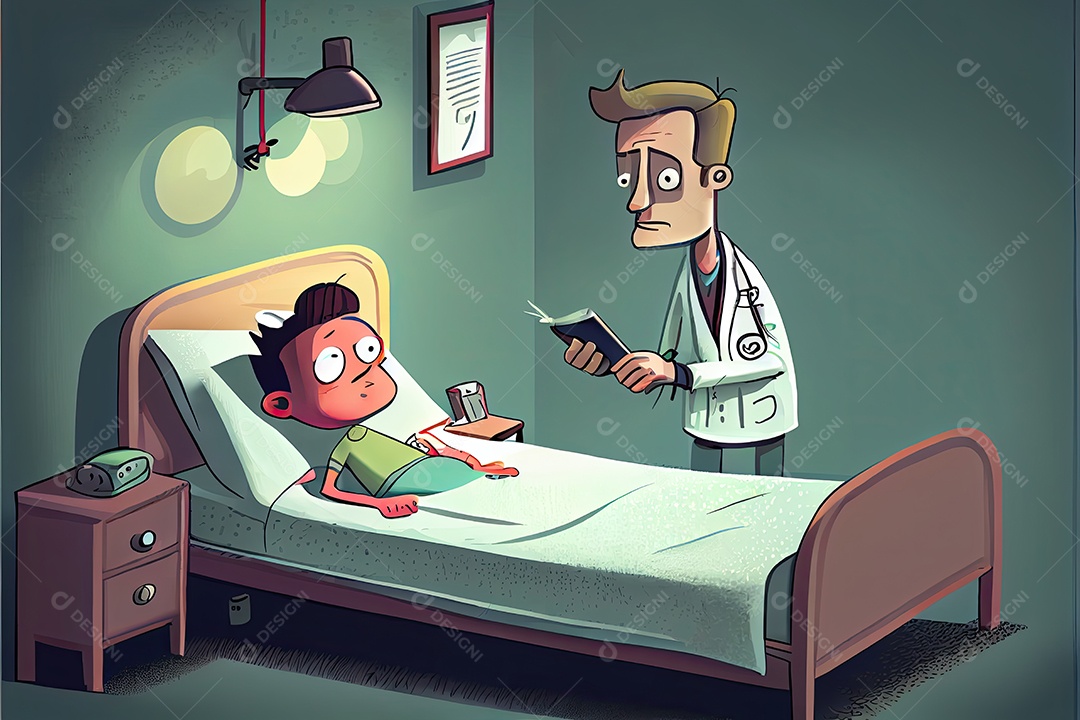 Dia Mundial da Saúde, a chave para o médico de desenho animado global de bem-estar tratando o paciente