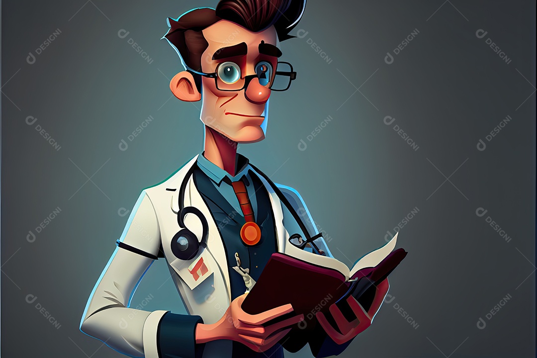 Dia Mundial da Saúde, a chave para o médico de desenho animado global de bem-estar tratando o paciente