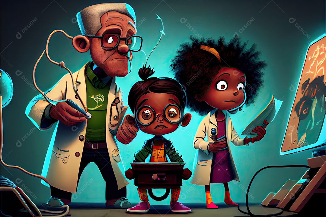 Dia Mundial da Saúde, a chave para o médico de desenho animado global de bem-estar tratando o paciente