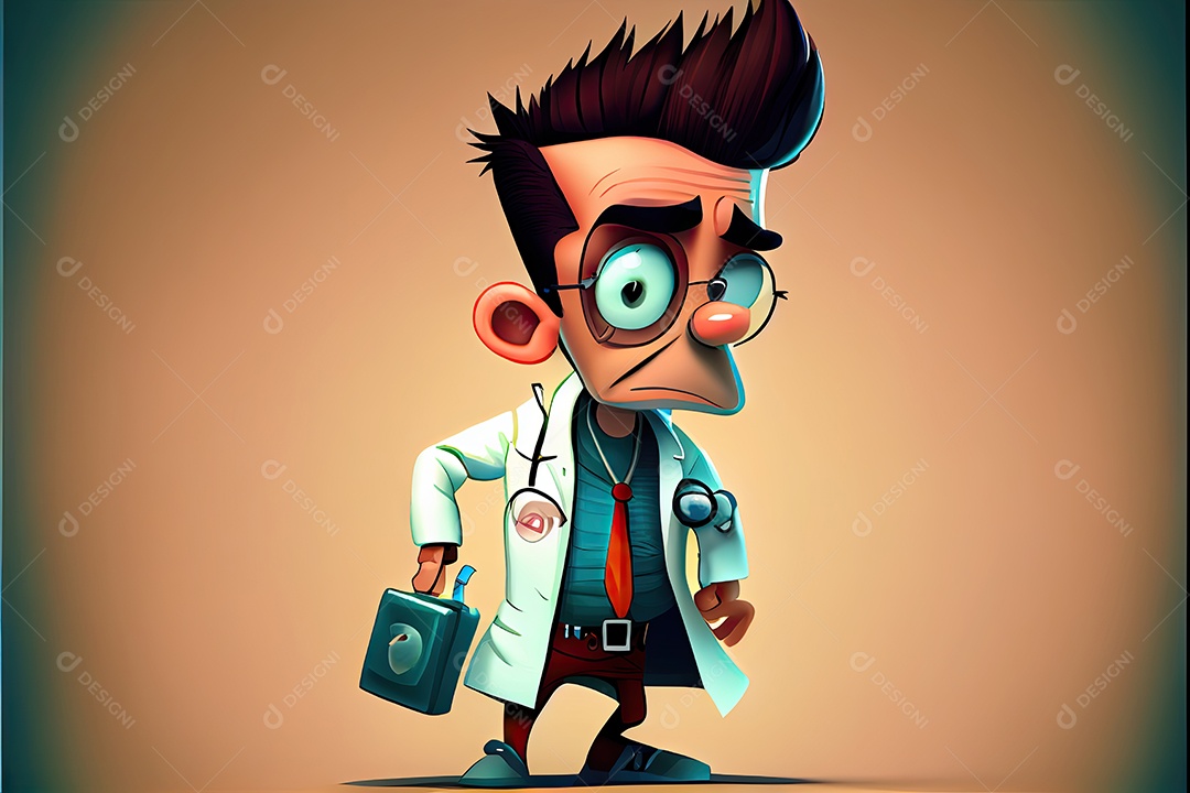 Dia Mundial da Saúde, a chave para o médico de desenho animado global de bem-estar tratando o paciente