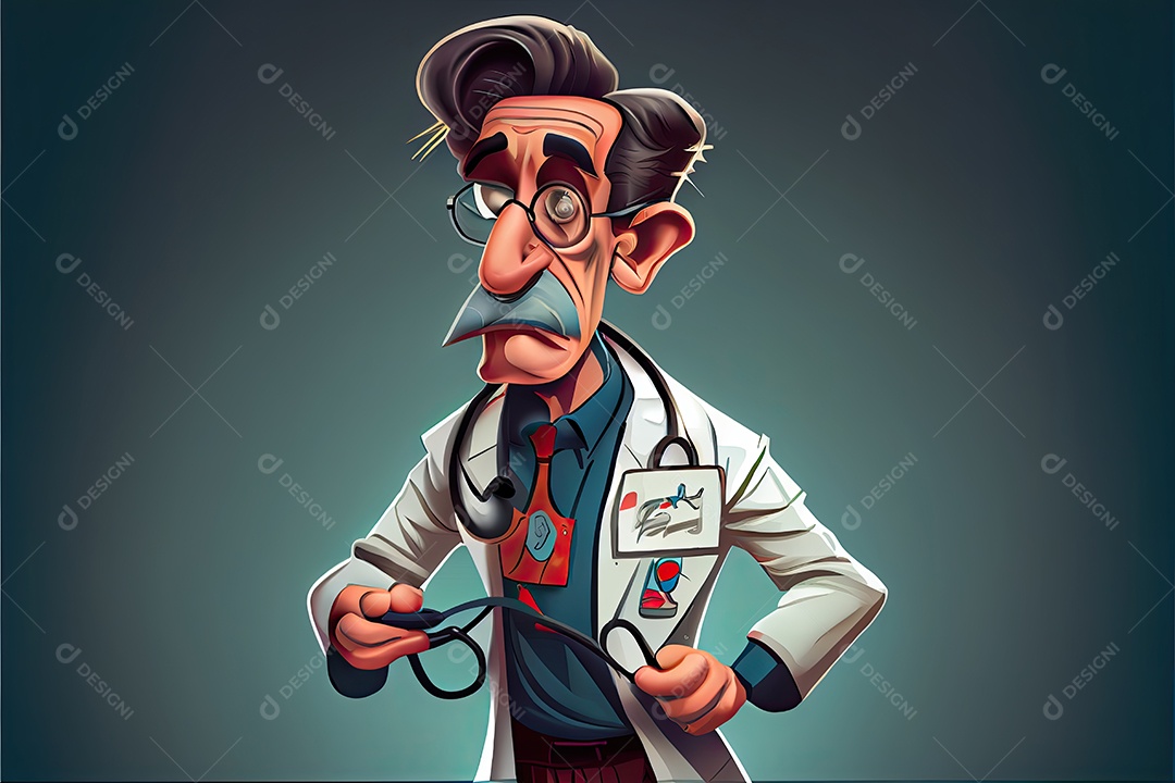 Dia Mundial da Saúde, a chave para o médico de desenho animado global de bem-estar tratando o paciente