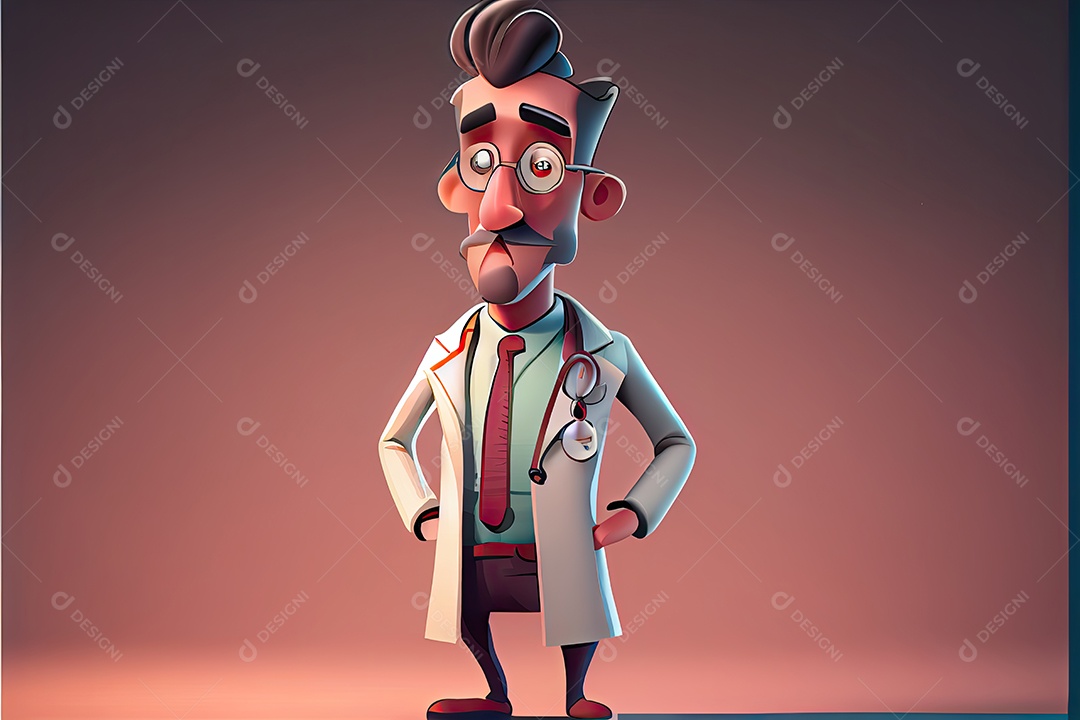 Dia Mundial da Saúde, a chave para o médico de desenho animado global de bem-estar tratando o paciente