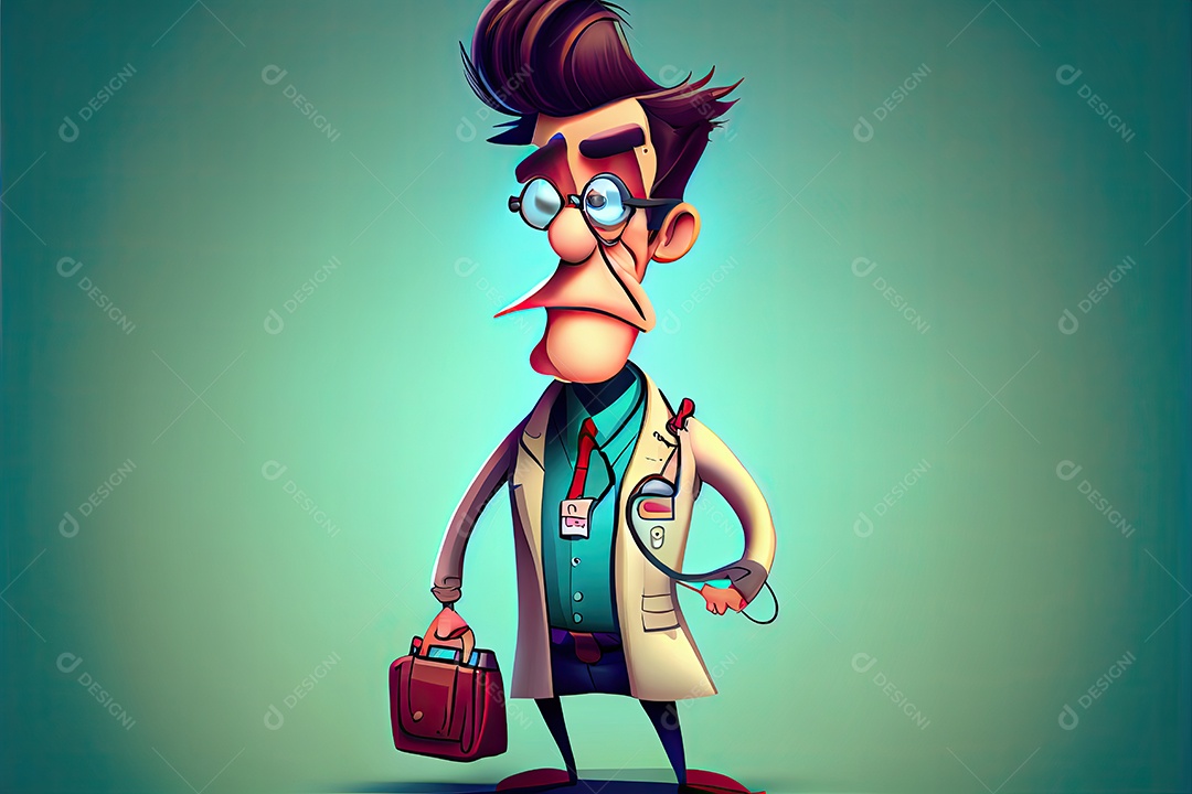 Dia Mundial da Saúde, a chave para o médico de desenho animado global de bem-estar tratando o paciente