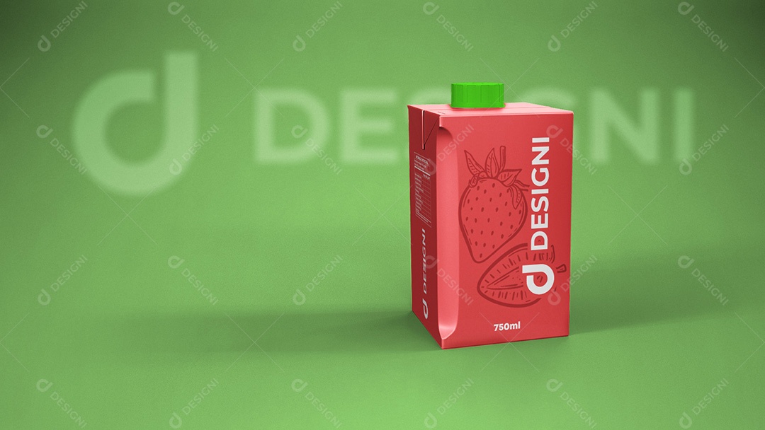 Mockup De Caixa De Suco Vermelho Designi PSD Editável