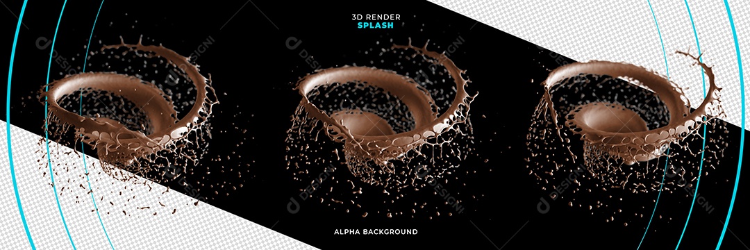 Elemento 3D Splash Complemento PSD