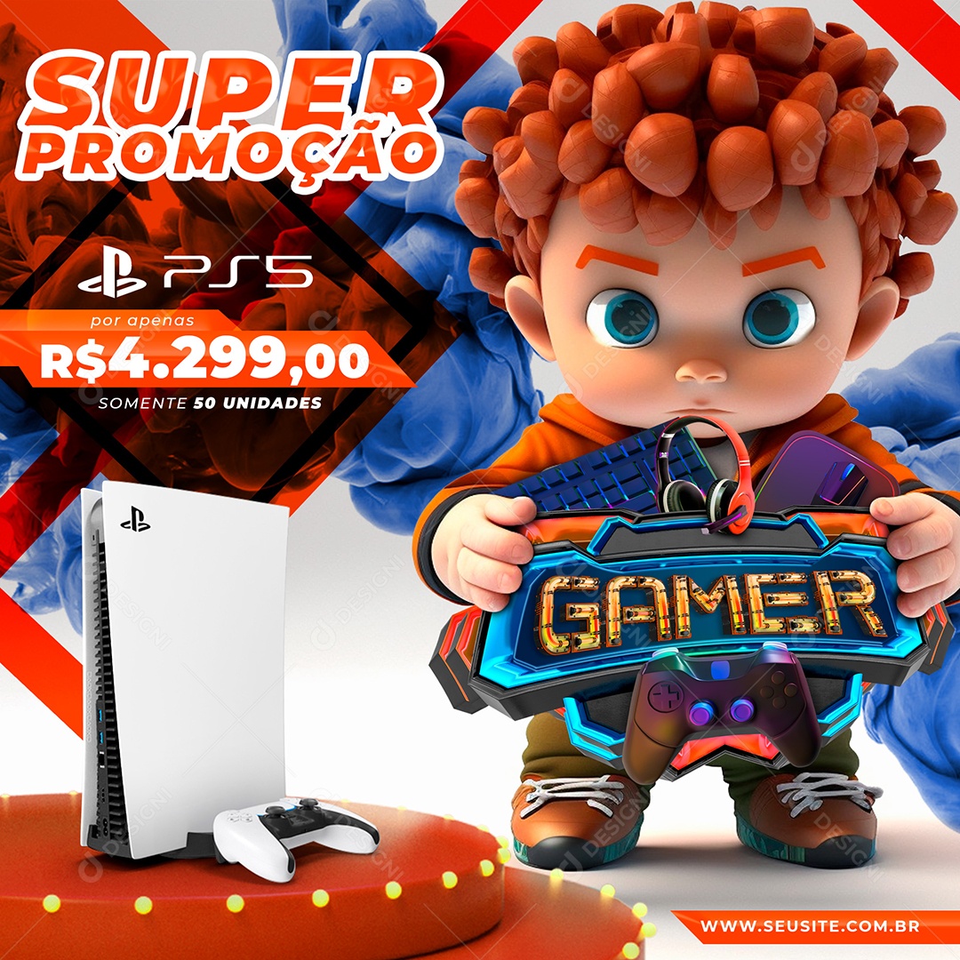 Social Media Promoção Gamer PSD Editavel