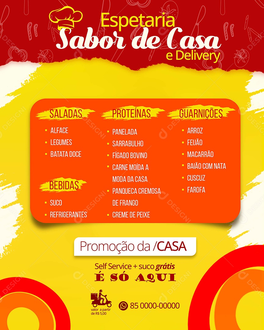 Modelo de Cardápio Espetaria PSD Editável