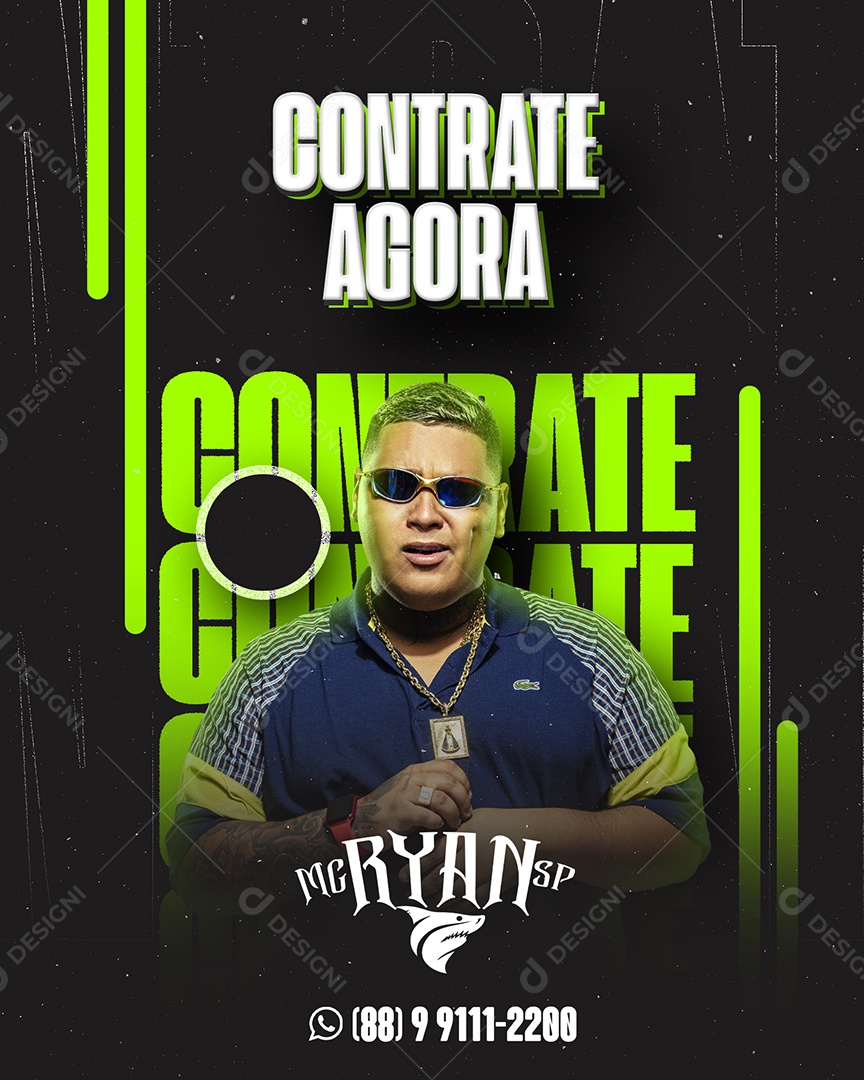Contrate Agora Mc Ryan SP Flyer Social Media PSD Editável