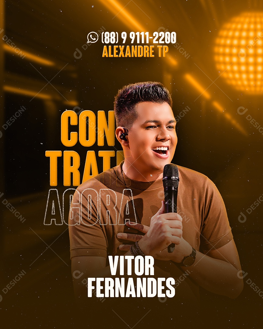 Contrate Agora Vitor Fernandes Flyer Social Media PSD Editável
