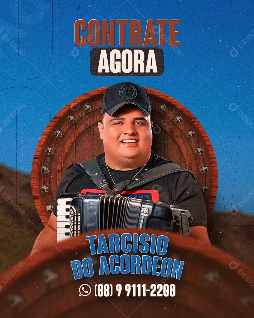 Contrate Agora Tarcísio Do Acordeon Flyer Social Media PSD Editável