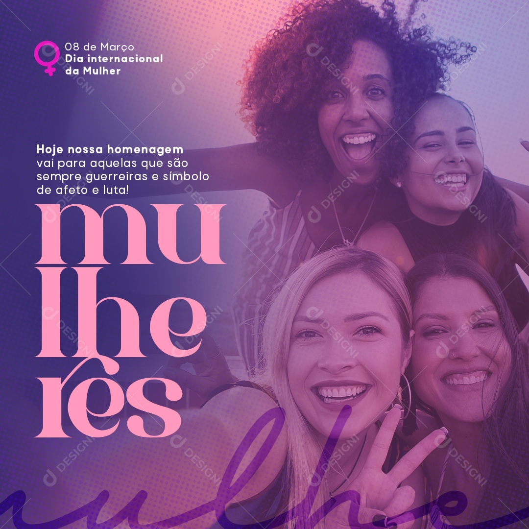 Dia Internacional da Mulher 08 de Março Social Media PSD Editável