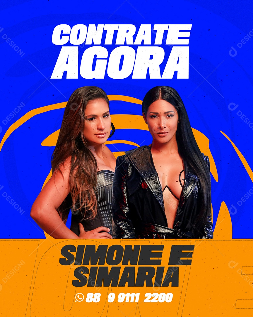 Contrate Agora Simone E Simaria Flyer Social Media PSD Editável