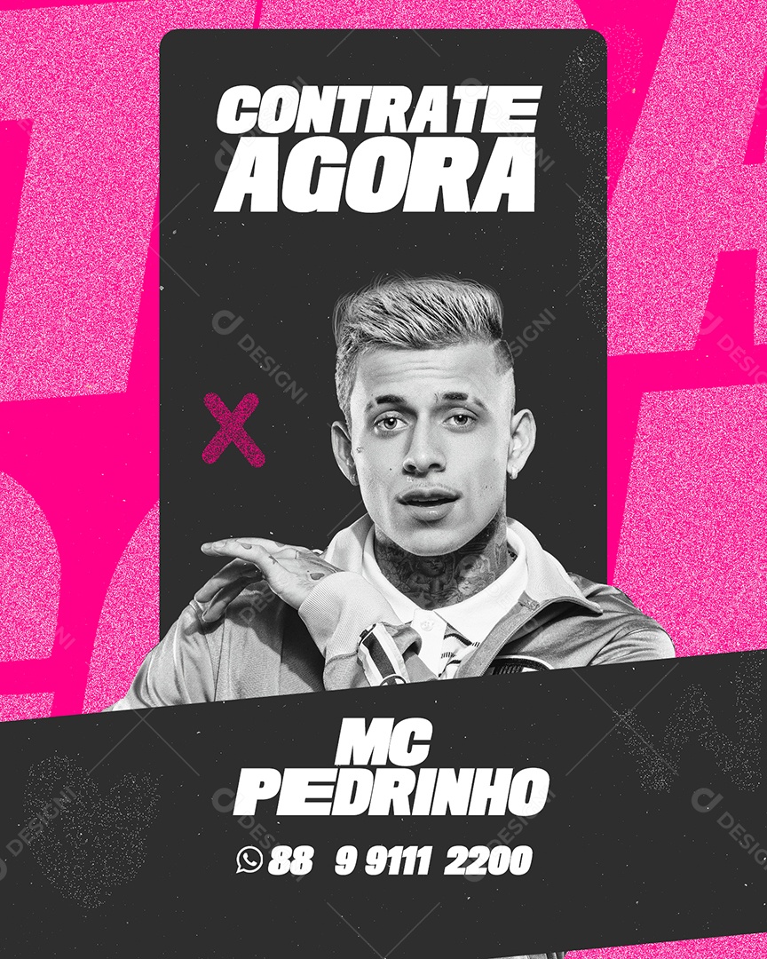 Contrate Agora Mc Pedrinho Flyer Social Media PSD Editável